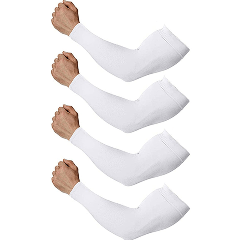 4 Pairs Cooling Arm Sleeves UV Protection Compression Sleeves