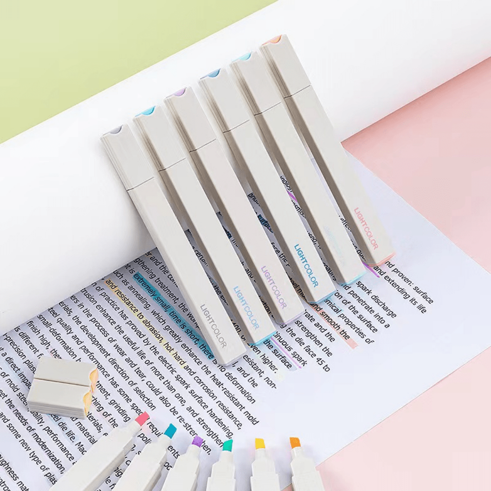 6pcs Dual Tip Highlighter Pens for Student Children