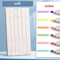 6pcs Dual Tip Highlighter Pens for Student Children