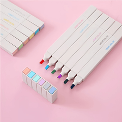 6pcs Dual Tip Highlighter Pens for Student Children