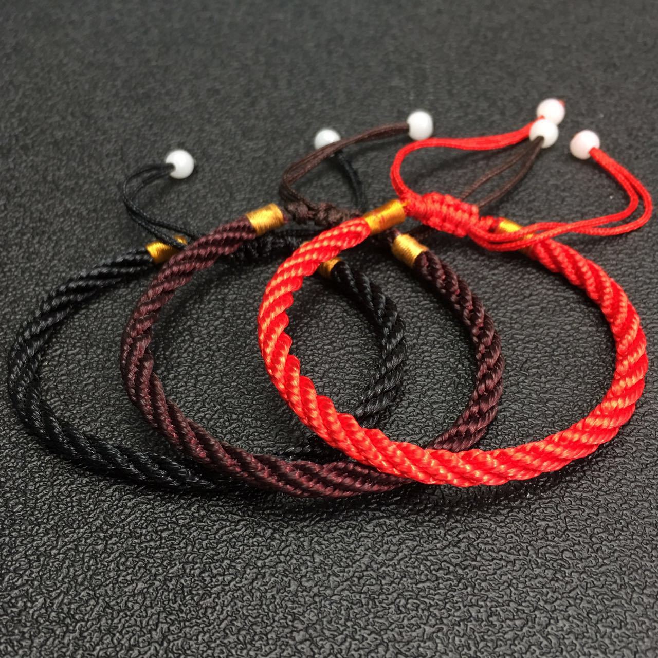 Adjustable Red Rope Braided Couple Bracelet