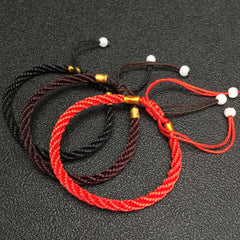 Adjustable Red Rope Braided Couple Bracelet
