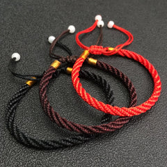 Adjustable Red Rope Braided Couple Bracelet