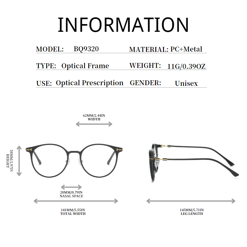 Round Clear Lens Glasses Minimalist Frame Anti Light Eyewear