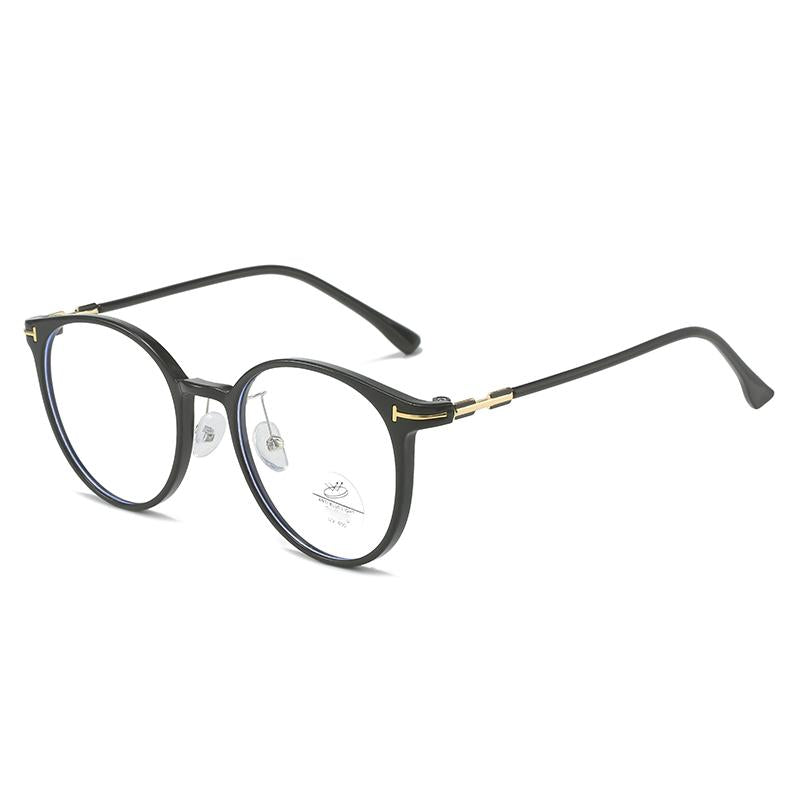 Round Clear Lens Glasses Minimalist Frame Anti Light Eyewear