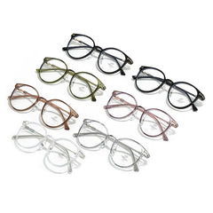 Round Clear Lens Glasses Minimalist Frame Anti Light Eyewear