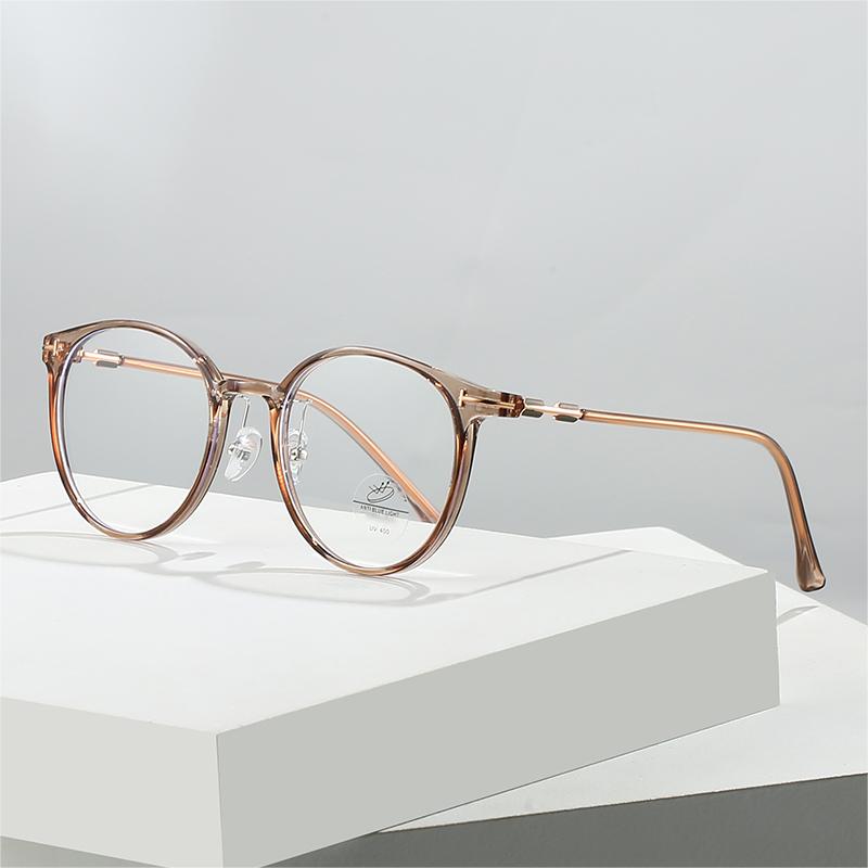 Round Clear Lens Glasses Minimalist Frame Anti Light Eyewear