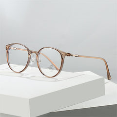 Round Clear Lens Glasses Minimalist Frame Anti Light Eyewear