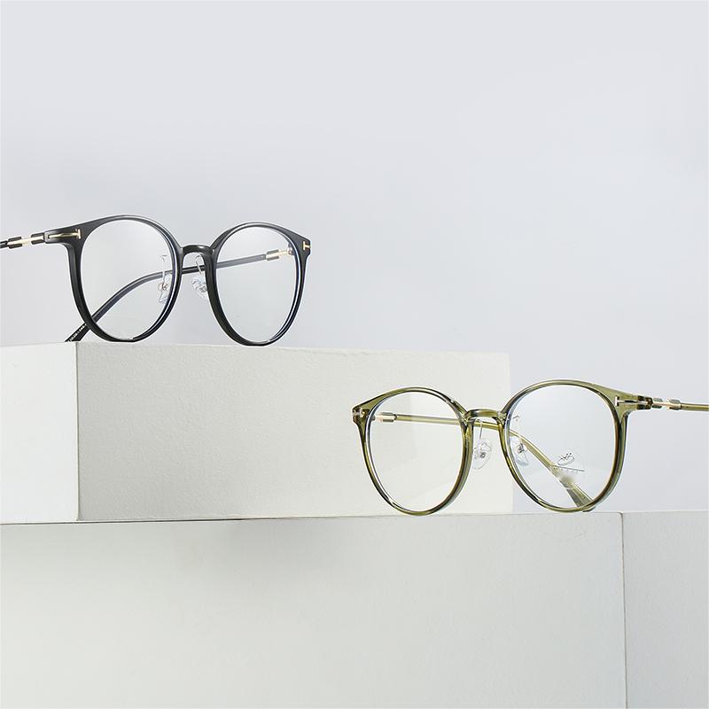 Round Clear Lens Glasses Minimalist Frame Anti Light Eyewear