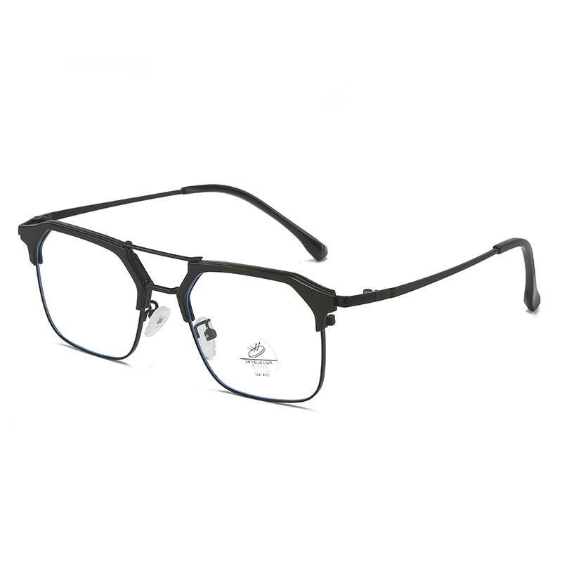 Double Bridge Light Blocking Glasses Metal Myopia Glasses