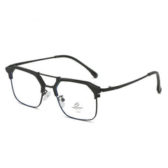 Double Bridge Light Blocking Glasses Metal Myopia Glasses