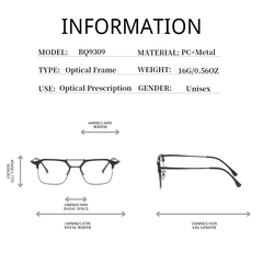 Double Bridge Light Blocking Glasses Metal Myopia Glasses