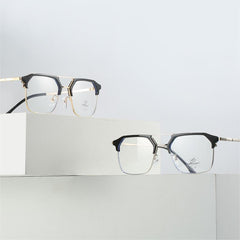 Double Bridge Light Blocking Glasses Metal Myopia Glasses