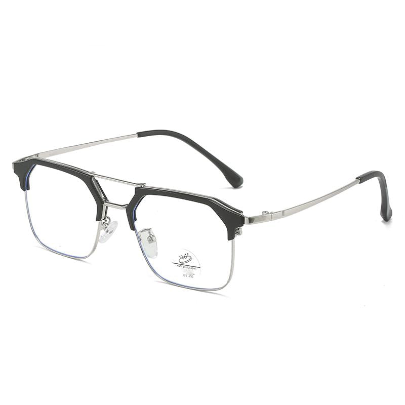 Double Bridge Light Blocking Glasses Metal Myopia Glasses
