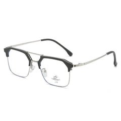 Double Bridge Light Blocking Glasses Metal Myopia Glasses