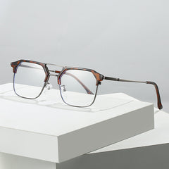 Double Bridge Light Blocking Glasses Metal Myopia Glasses