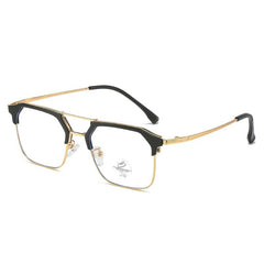Double Bridge Light Blocking Glasses Metal Myopia Glasses