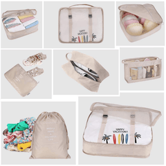 9-Piece Travel Luggage Organizer Set with Shoe & Toiletry Bag