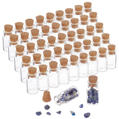 50pcs Mini Glass Bottles 1.5ml Small Jars With Cork Stoppers Wish Favor Bottles