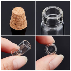50pcs Mini Glass Bottles 1.5ml Small Jars With Cork Stoppers Wish Favor Bottles
