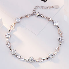 Girls Hollow Geometry Inlaid Zircon Adjustable Bracelet Kids