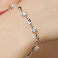 Girls Hollow Geometry Inlaid Zircon Adjustable Bracelet Kids