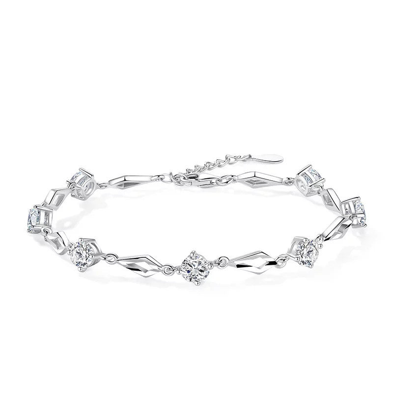 Girls Hollow Geometry Inlaid Zircon Adjustable Bracelet Kids