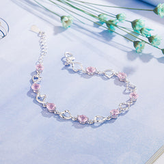 Heart-Shaped Zircon Bracelet Kids Accessories