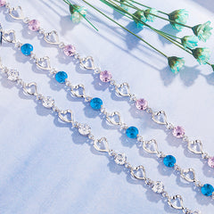 Heart-Shaped Zircon Bracelet Kids Accessories