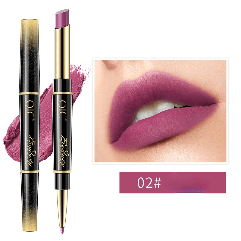 5-in-1 Lip Liner Lipstick Duo Matte Hydrating Double Ended Stick
