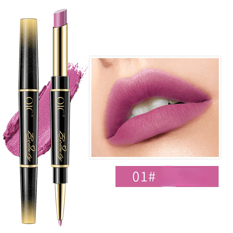 5-in-1 Lip Liner Lipstick Duo Matte Hydrating Double Ended Stick