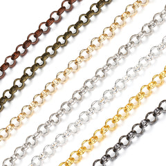 2 Meters Silver Plated Copper Link Chain for Jewelry Making