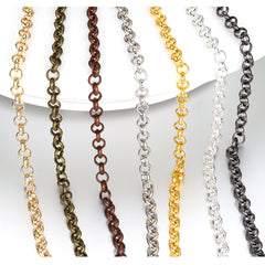 2 Meters Silver Plated Copper Link Chain for Jewelry Making