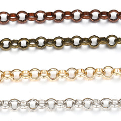 2 Meters Silver Plated Copper Link Chain for Jewelry Making