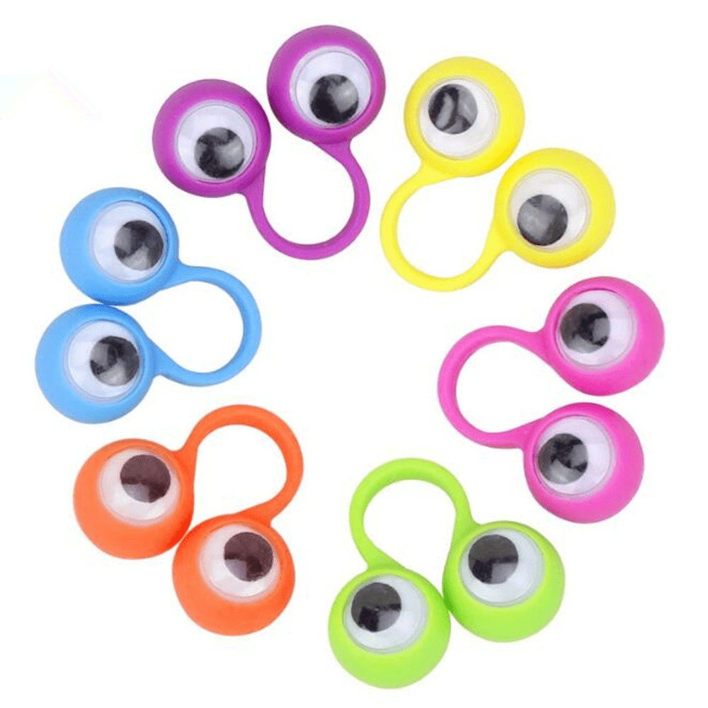 30 Pcs Eye Finger Puppets Plastic Rings With Wiggle Eyes Fun Party Games