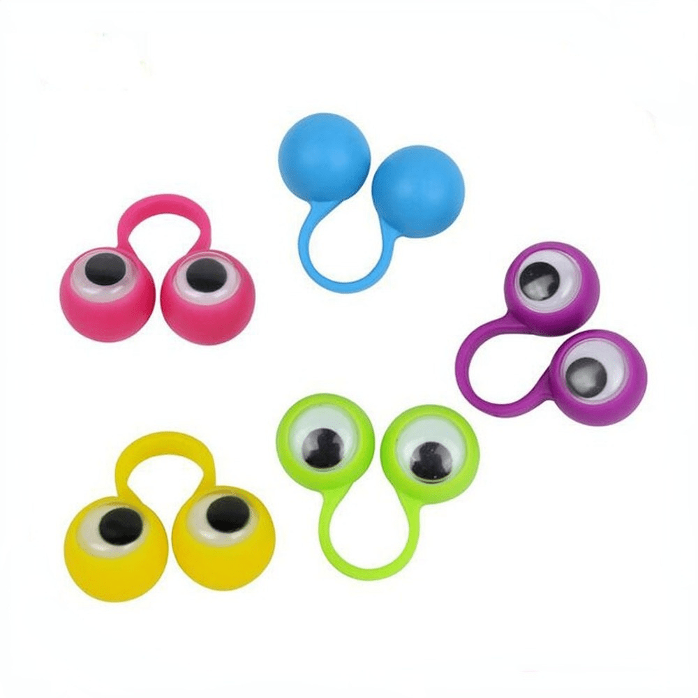 30 Pcs Eye Finger Puppets Plastic Rings With Wiggle Eyes Fun Party Games