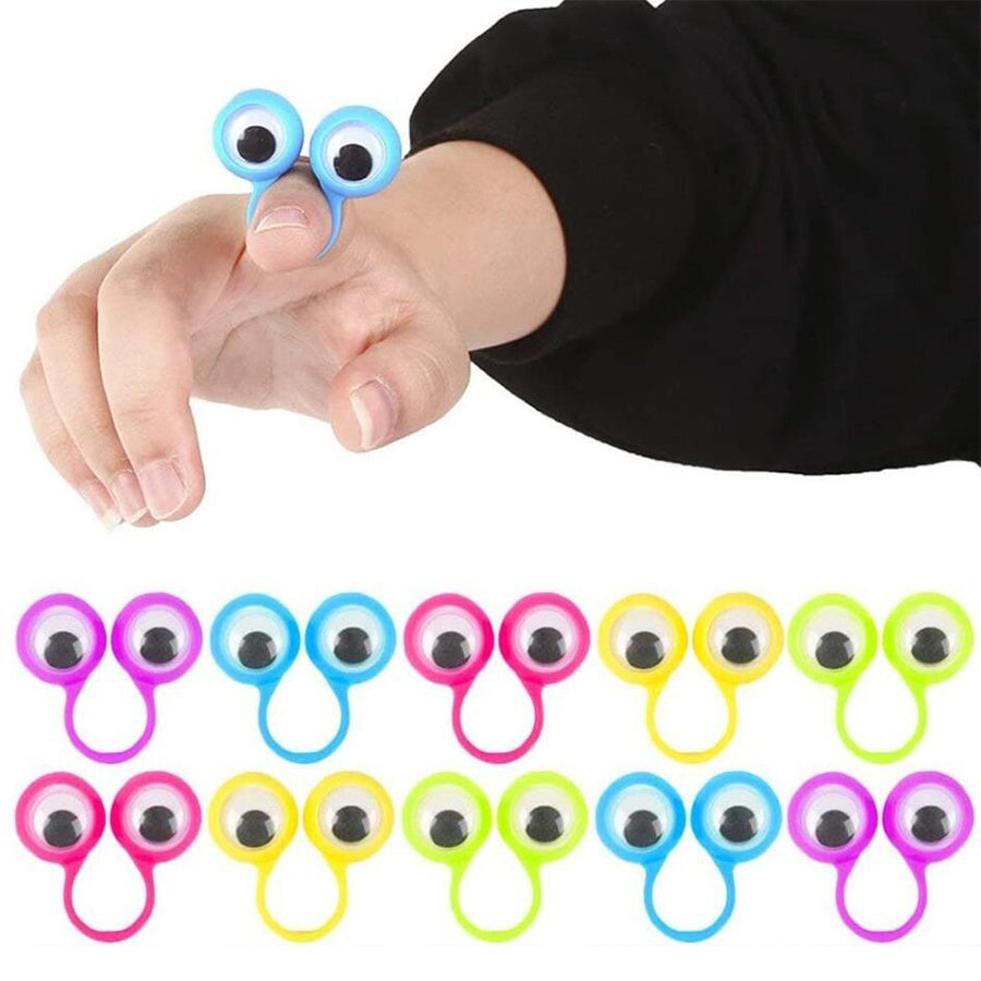 30 Pcs Eye Finger Puppets Plastic Rings With Wiggle Eyes Fun Party Games