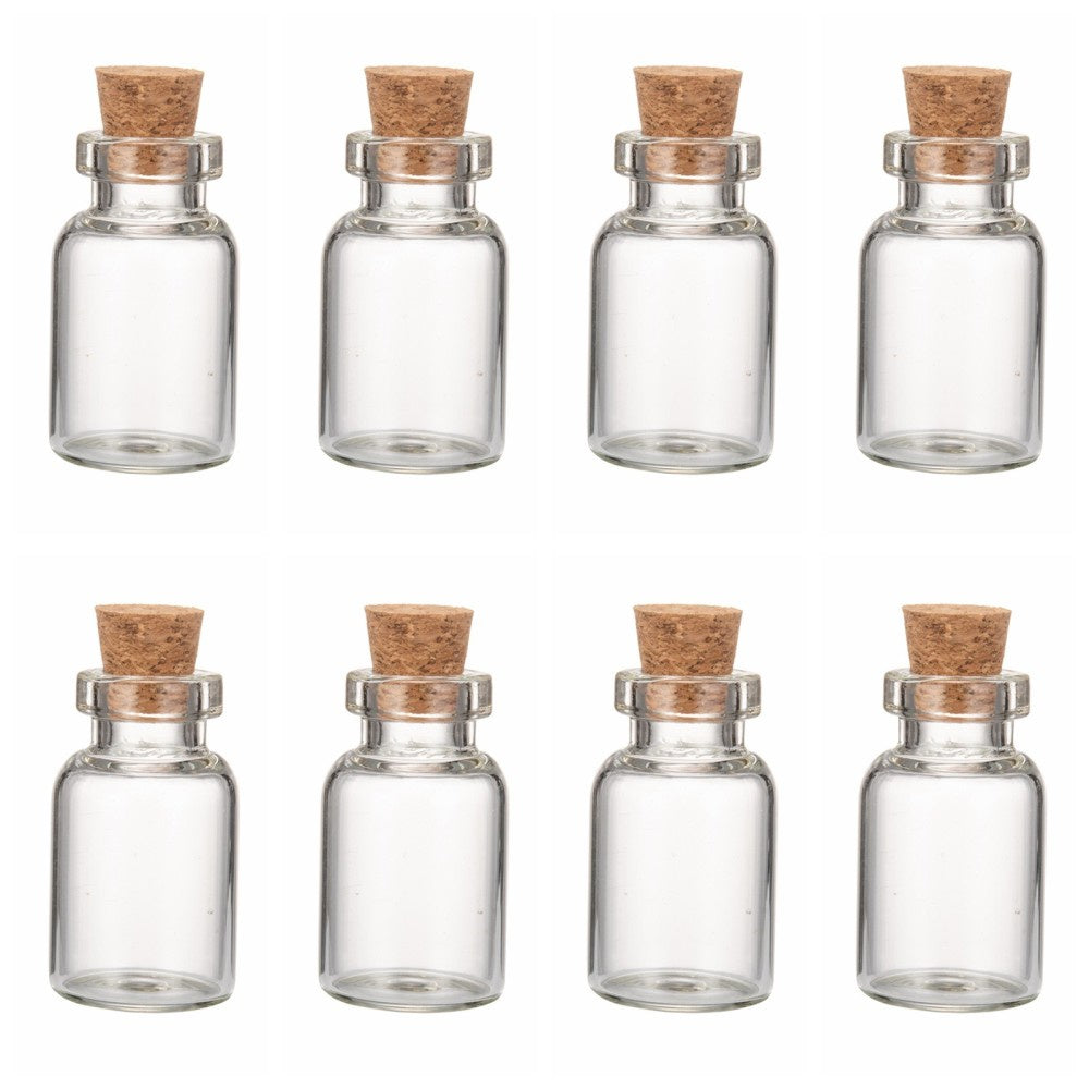 Glass Jar Bead Containers With Cork Stopper Clear Wishing Bottle