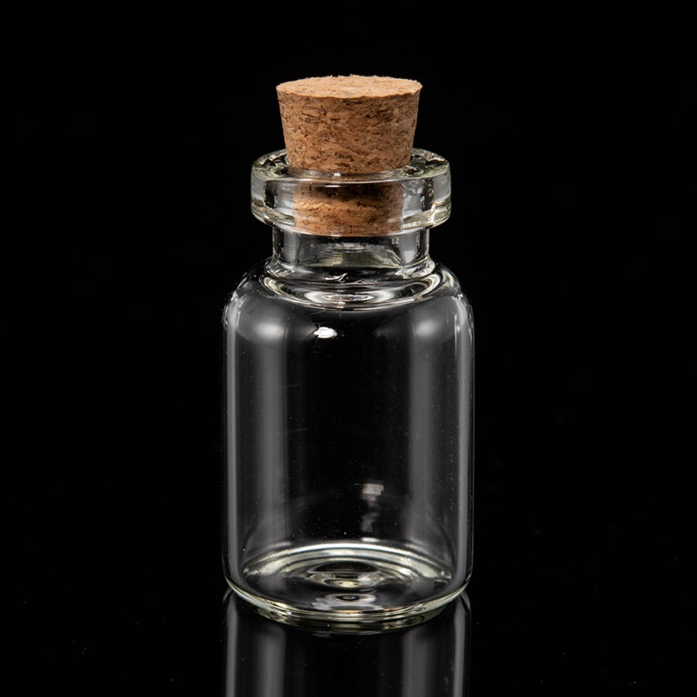 Glass Jar Bead Containers With Cork Stopper Clear Wishing Bottle