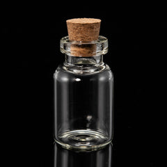 Glass Jar Bead Containers With Cork Stopper Clear Wishing Bottle