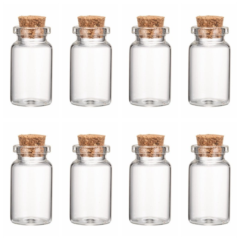 Glass Jar Bead Containers With Cork Stopper Clear Wishing Bottle