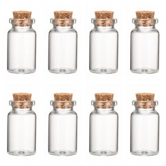 Glass Jar Bead Containers With Cork Stopper Clear Wishing Bottle