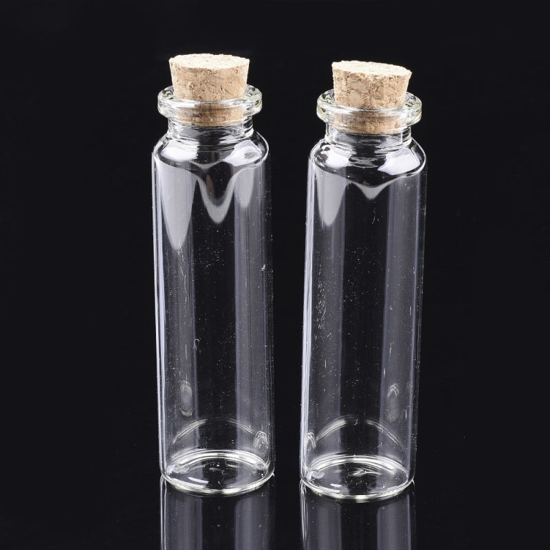 Glass Jar Bead Containers With Cork Stopper Clear Wishing Bottle