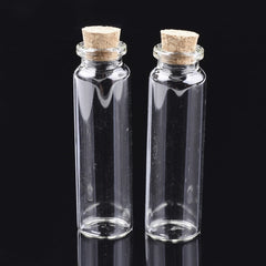 Glass Jar Bead Containers With Cork Stopper Clear Wishing Bottle