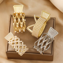 Rhinestone Ponytail Hair Claw Clip Metal Barrette Decorative Accessories