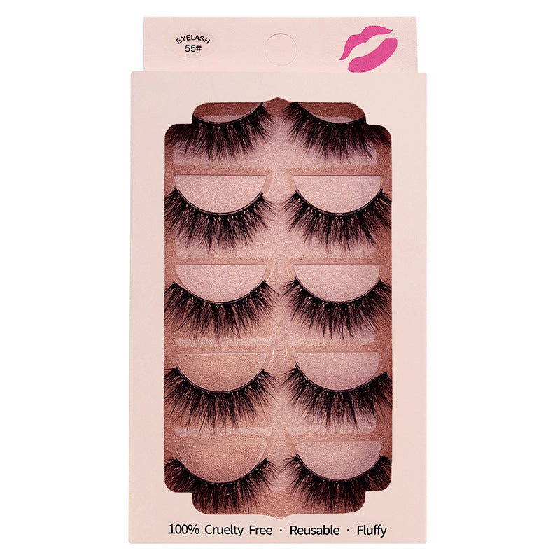 5 Pairs Fluffy 3D Mink Lashes - Natural & Reusable - Perfect Gift for Her