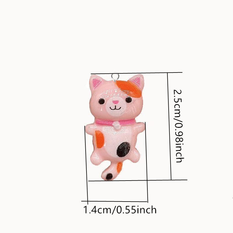 10Pcs 3D Small Cat Charm Pendant Resin Accessories Earrings Keychain Bracelet