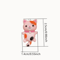 10Pcs 3D Small Cat Charm Pendant Resin Accessories Earrings Keychain Bracelet