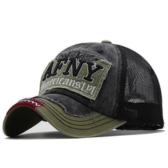Vintage Washed Cotton Letter AFNY Embroidery Baseball Cap