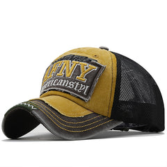 Vintage Washed Cotton Letter AFNY Embroidery Baseball Cap
